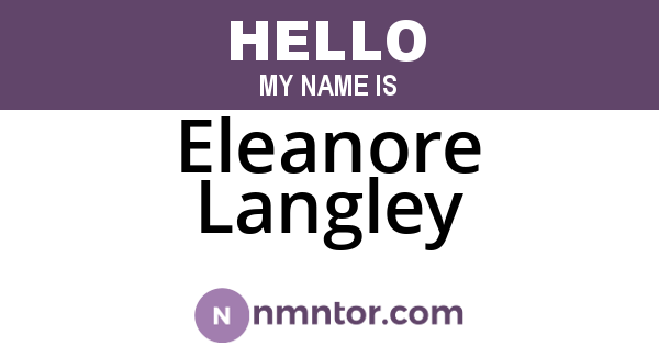 Eleanore Langley