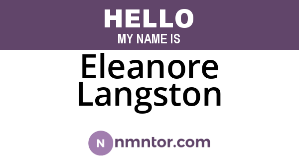 Eleanore Langston