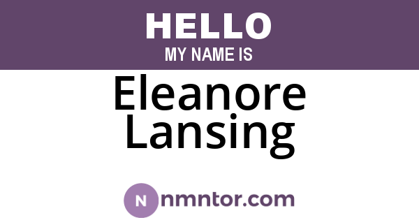 Eleanore Lansing