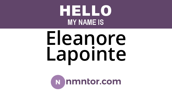 Eleanore Lapointe