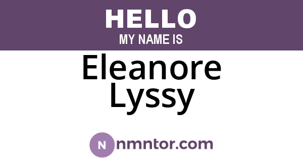 Eleanore Lyssy