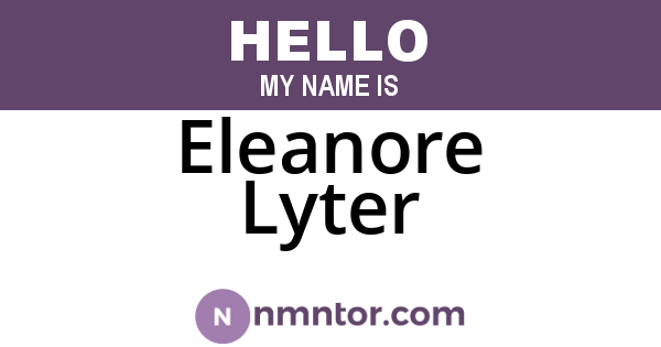 Eleanore Lyter