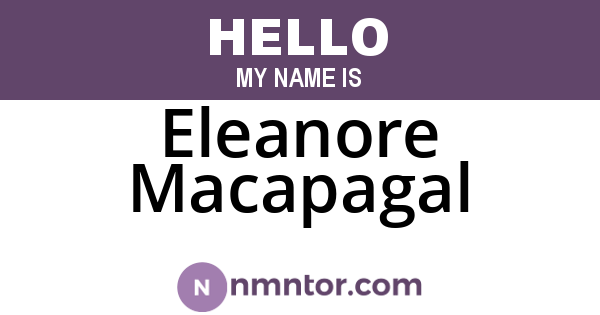 Eleanore Macapagal