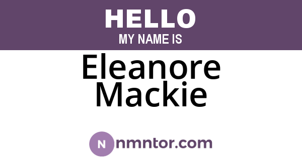 Eleanore Mackie