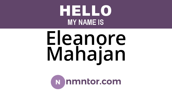 Eleanore Mahajan
