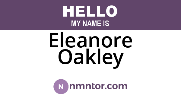 Eleanore Oakley