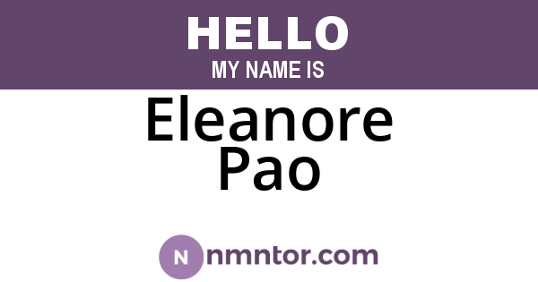 Eleanore Pao