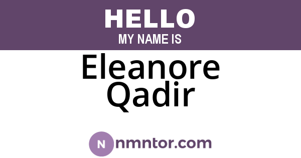 Eleanore Qadir