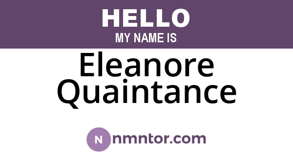 Eleanore Quaintance