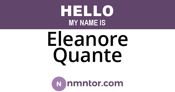 Eleanore Quante