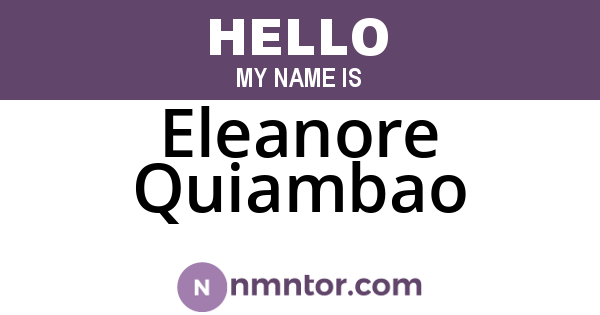 Eleanore Quiambao