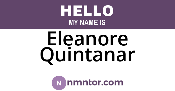 Eleanore Quintanar