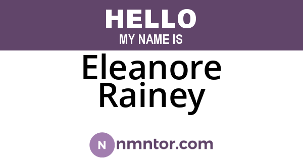 Eleanore Rainey