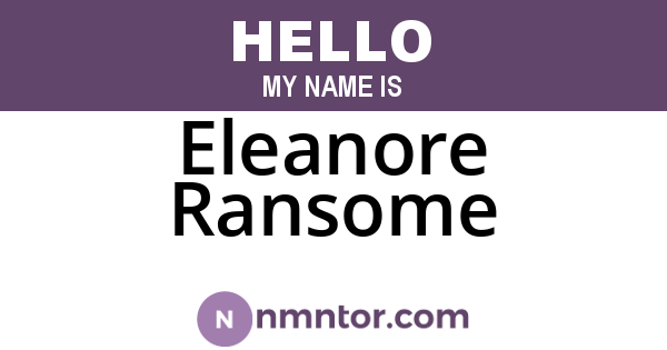 Eleanore Ransome