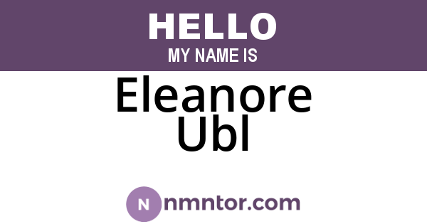 Eleanore Ubl