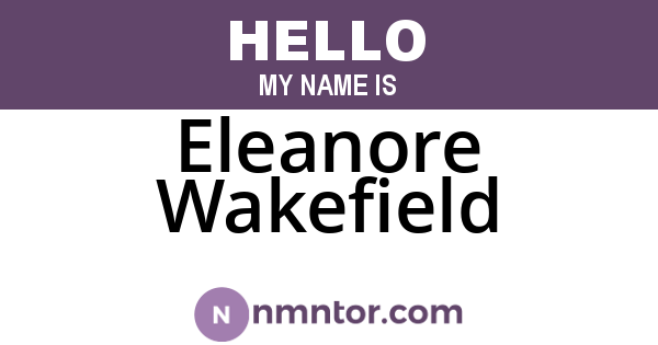 Eleanore Wakefield