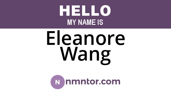 Eleanore Wang