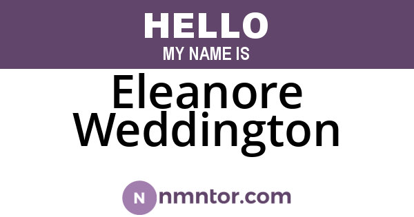 Eleanore Weddington