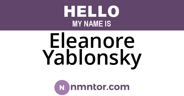 Eleanore Yablonsky