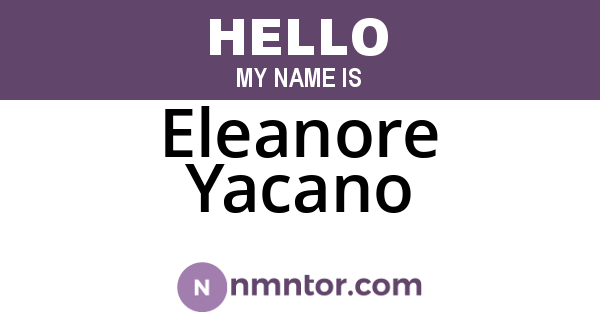 Eleanore Yacano