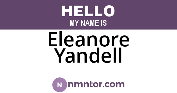 Eleanore Yandell