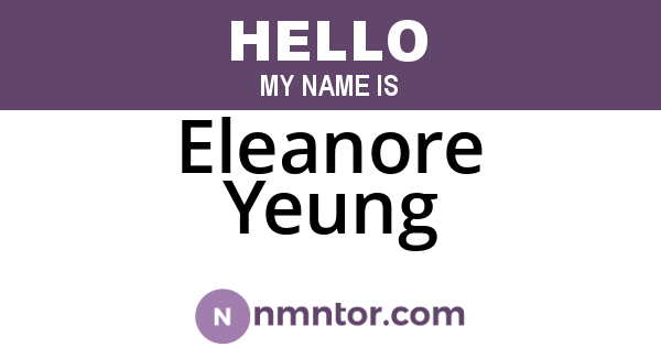 Eleanore Yeung
