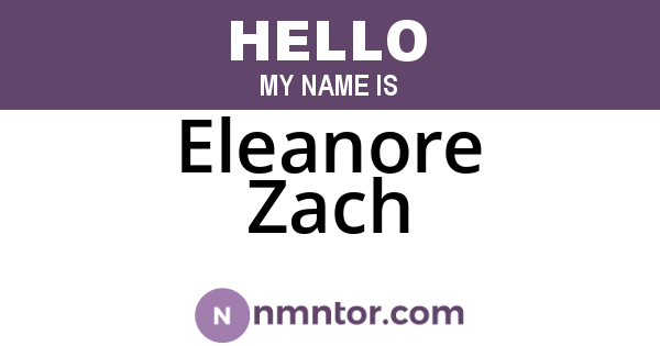 Eleanore Zach