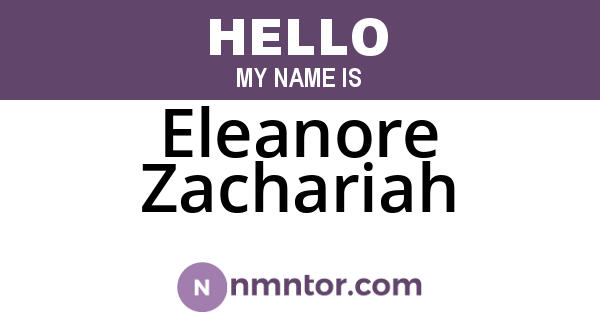 Eleanore Zachariah