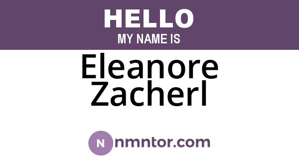 Eleanore Zacherl