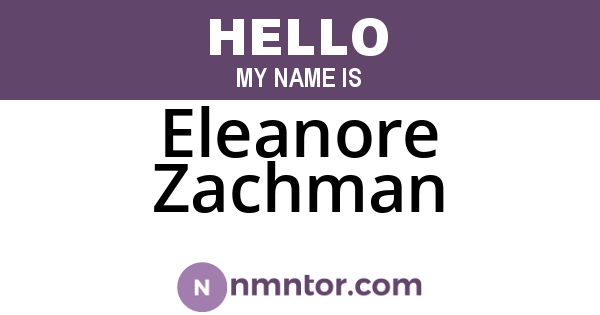 Eleanore Zachman