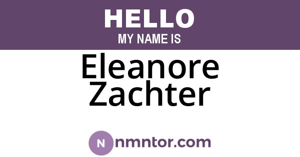 Eleanore Zachter