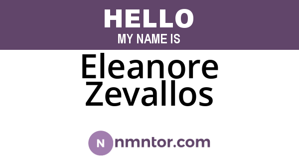 Eleanore Zevallos