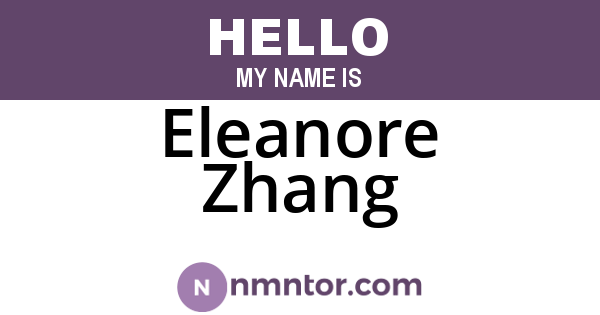 Eleanore Zhang