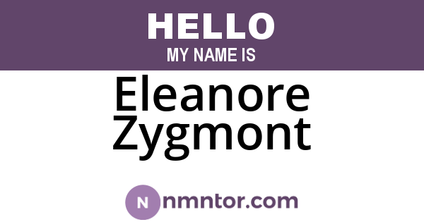 Eleanore Zygmont