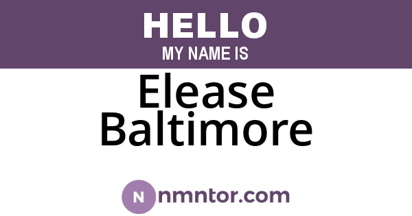 Elease Baltimore