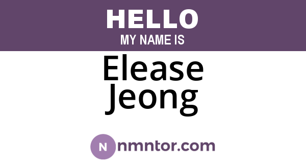 Elease Jeong
