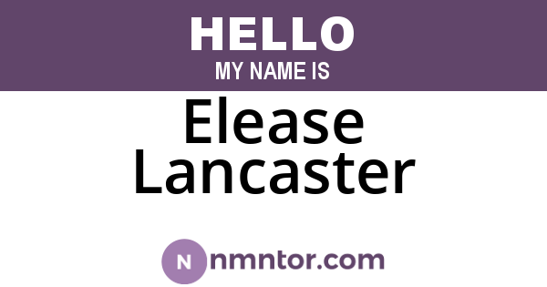 Elease Lancaster
