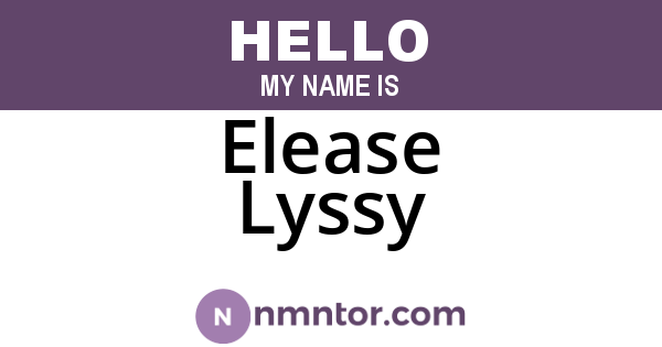 Elease Lyssy