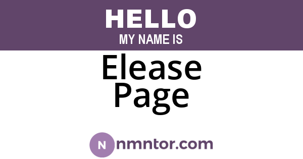 Elease Page