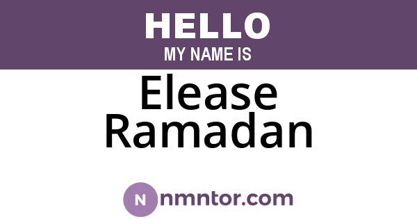 Elease Ramadan