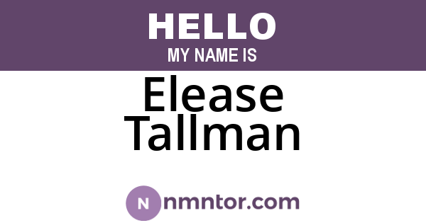 Elease Tallman