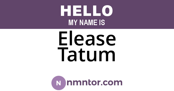 Elease Tatum