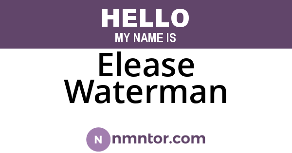 Elease Waterman