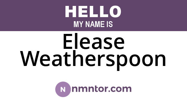 Elease Weatherspoon