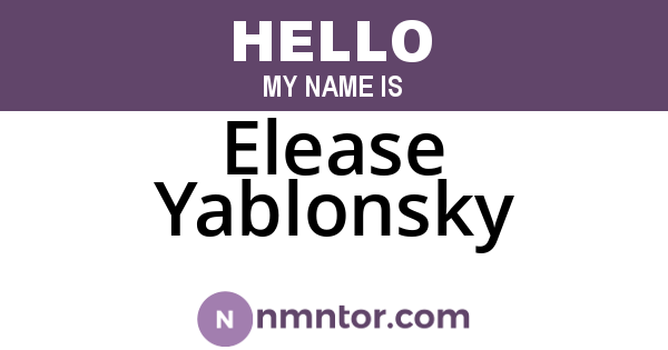 Elease Yablonsky