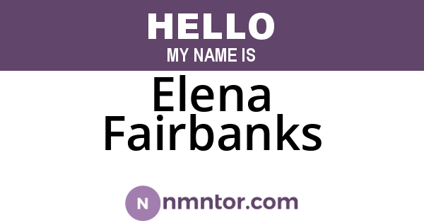 Elena Fairbanks
