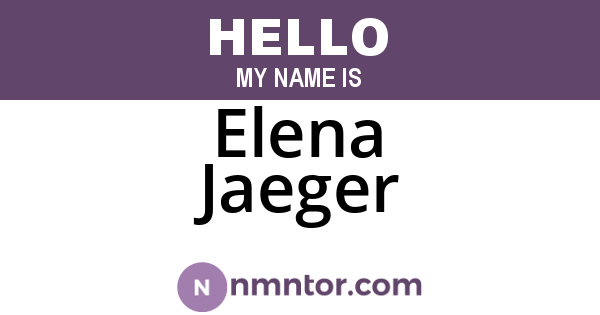 Elena Jaeger