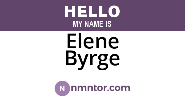 Elene Byrge