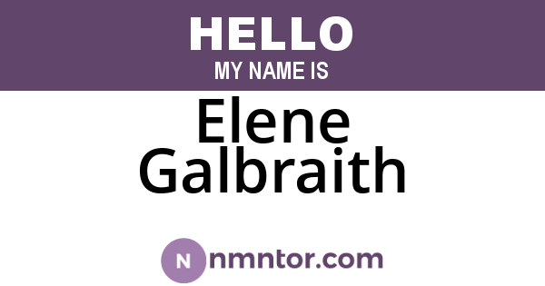 Elene Galbraith