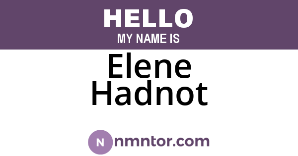 Elene Hadnot
